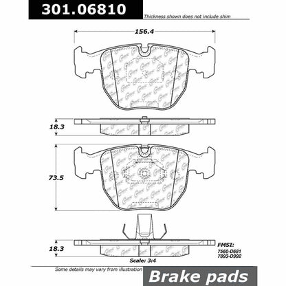 Stoptech Centric Centric Premium Ceramic Brake Pads 301.06810