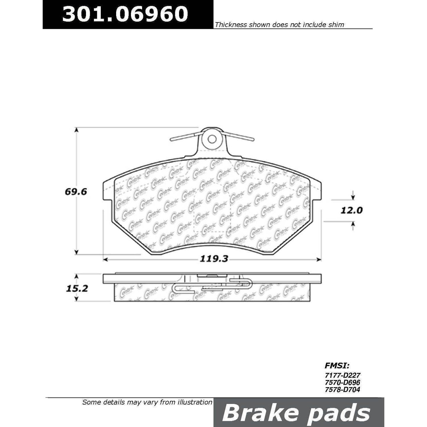 Centric Parts Disc Brake Pad Set 30106960