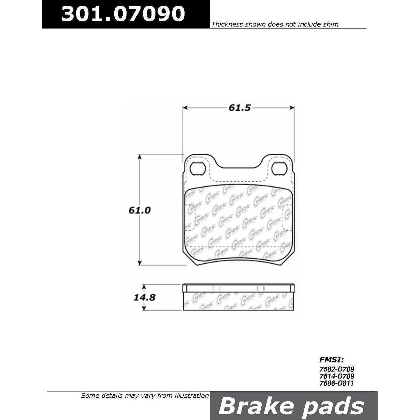 Stoptech Centric Centric Premium Ceramic Brake Pads 301.07090