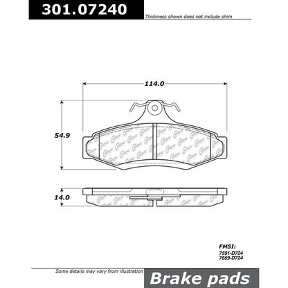 Stoptech Centric Centric Premium Ceramic Brake Pads 301.07240