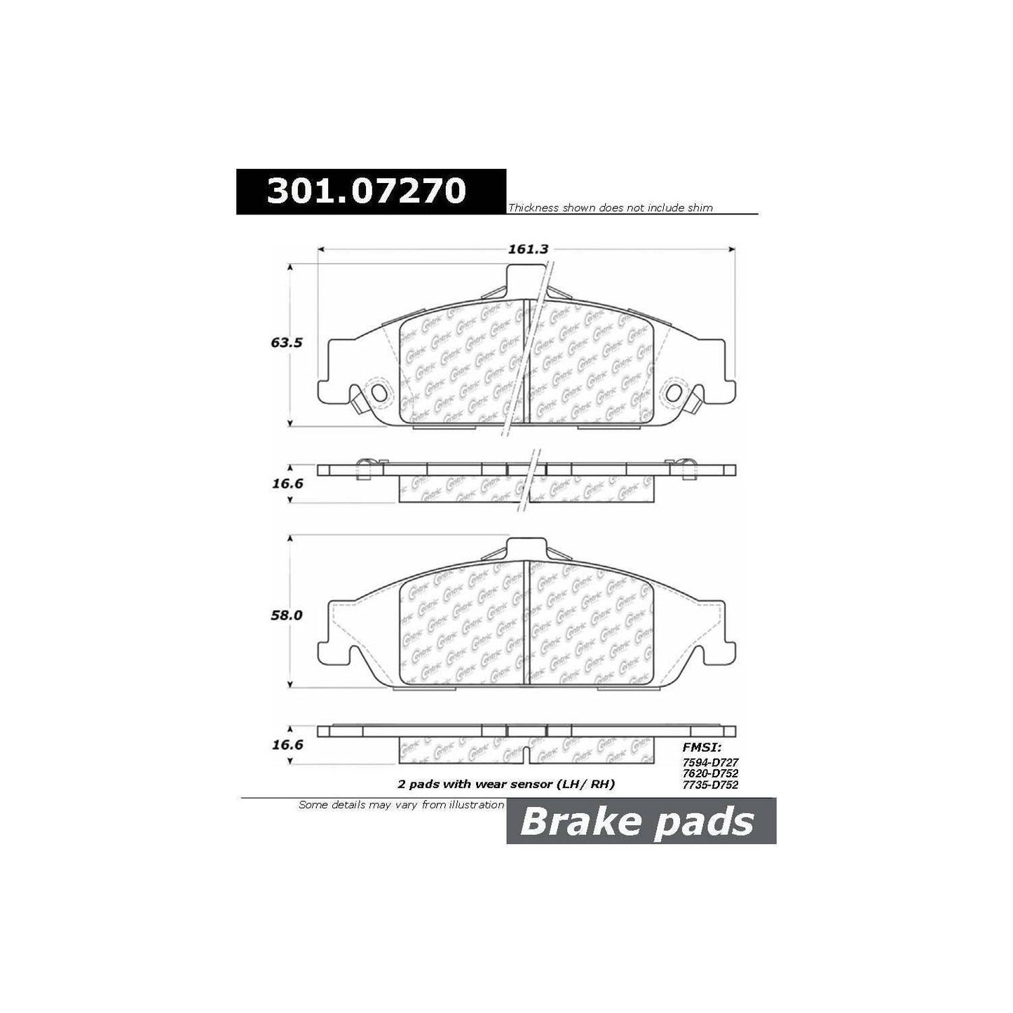 Centric Parts Disc Brake Pad Set Premium Ceramic with Shims for 1997-2005 Chevrolet Malibu, Oldsmobile Alero, Pontiac Grand Am