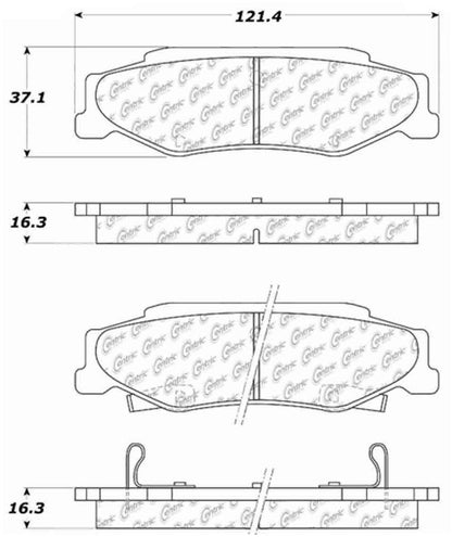 Centric Parts Disc Brake Pad Set Premium Ceramic with Shims and Hardware for 2004-2009 Cadillac XLR 1997-2013 Chevrolet Corvette 301.07320