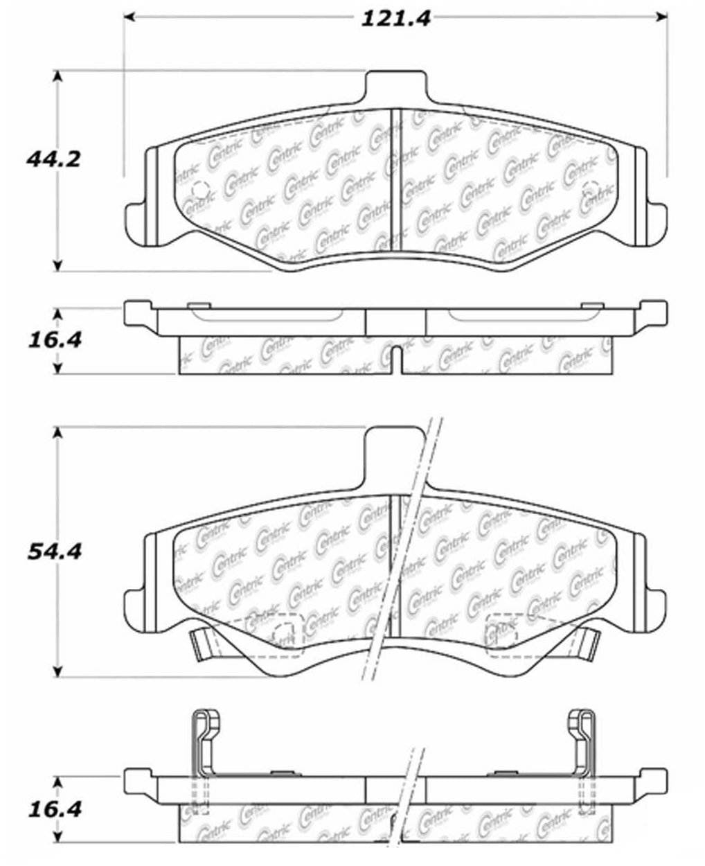 Centric Parts Disc Brake Pad Set Premium Ceramic with High Performance Shims 301.07500