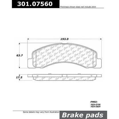 Centric Parts Disc Brake Pad Set with High Performance Shims for 100% Asbestos Free Ceramic Formula 301.07560