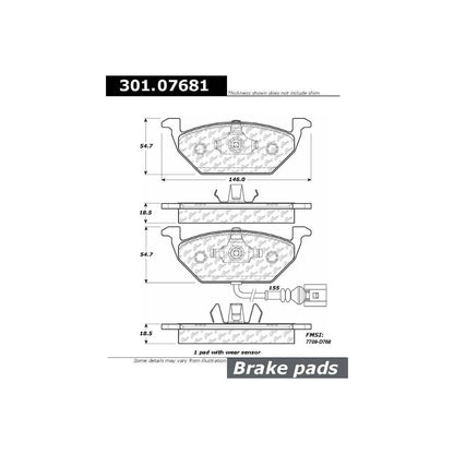 Stoptech Centric Centric Premium Ceramic Brake Pads 301.07681