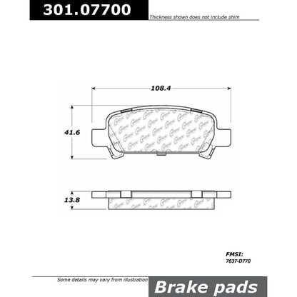 Centric Parts Disc Brake Pad Set Premium Ceramic with Shims and Hardware for 2003-2006 Subaru Baja, 1998-2003 Forester, 1998-2003 Impreza, 2000-2004 Legacy, 2000-2004 Outback