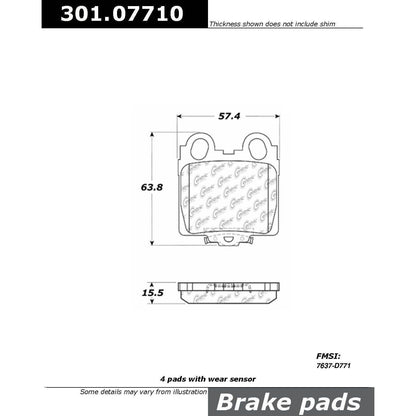 Stoptech Centric Centric Premium Ceramic Brake Pads 301.07710