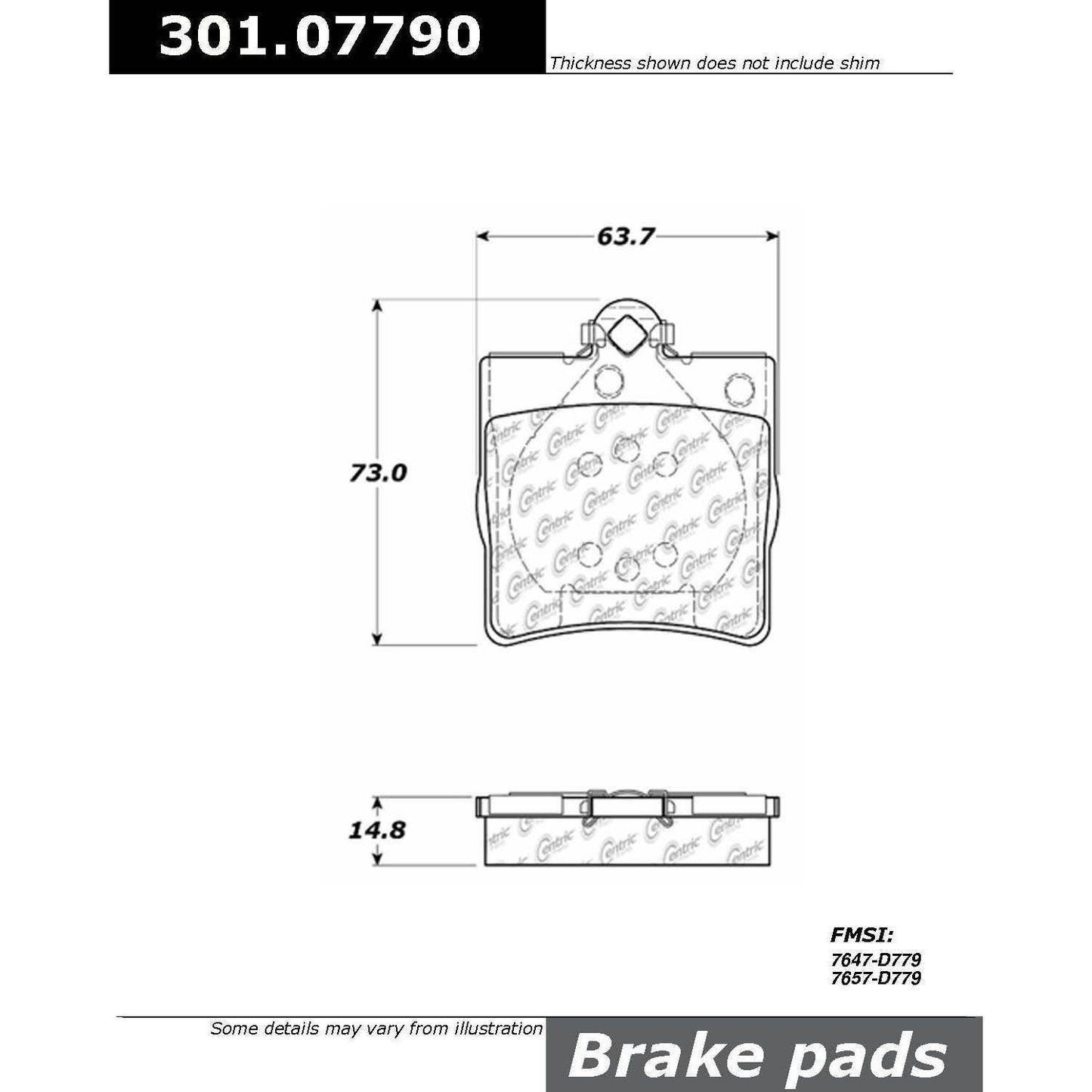 Stoptech Centric Centric Premium Ceramic Brake Pads 301.07790