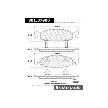 Stoptech Centric Centric Premium Ceramic Brake Pads 301.07900