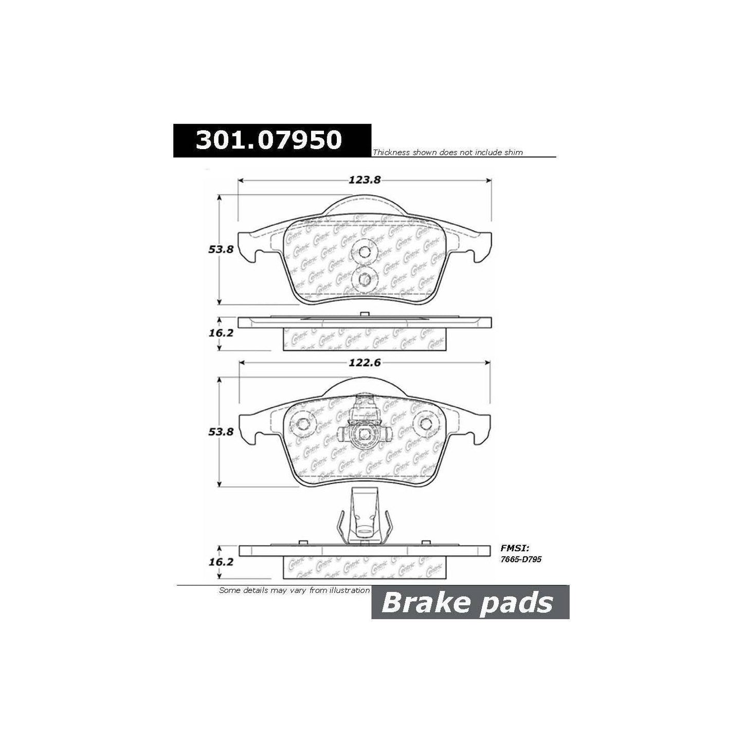 Stoptech Centric Centric Premium Ceramic Brake Pads 301.07950