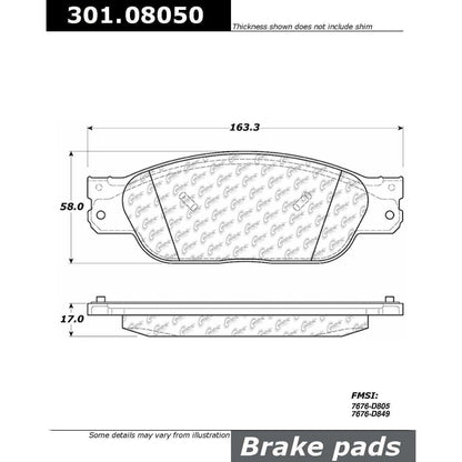 Centric Parts Disc Brake Pad Set Premium Ceramic with Shims and Hardware for 2002-2005 Ford Thunderbird, 2000-2002 Jaguar S-Type, 2000-2006 Lincoln LS 301.08050