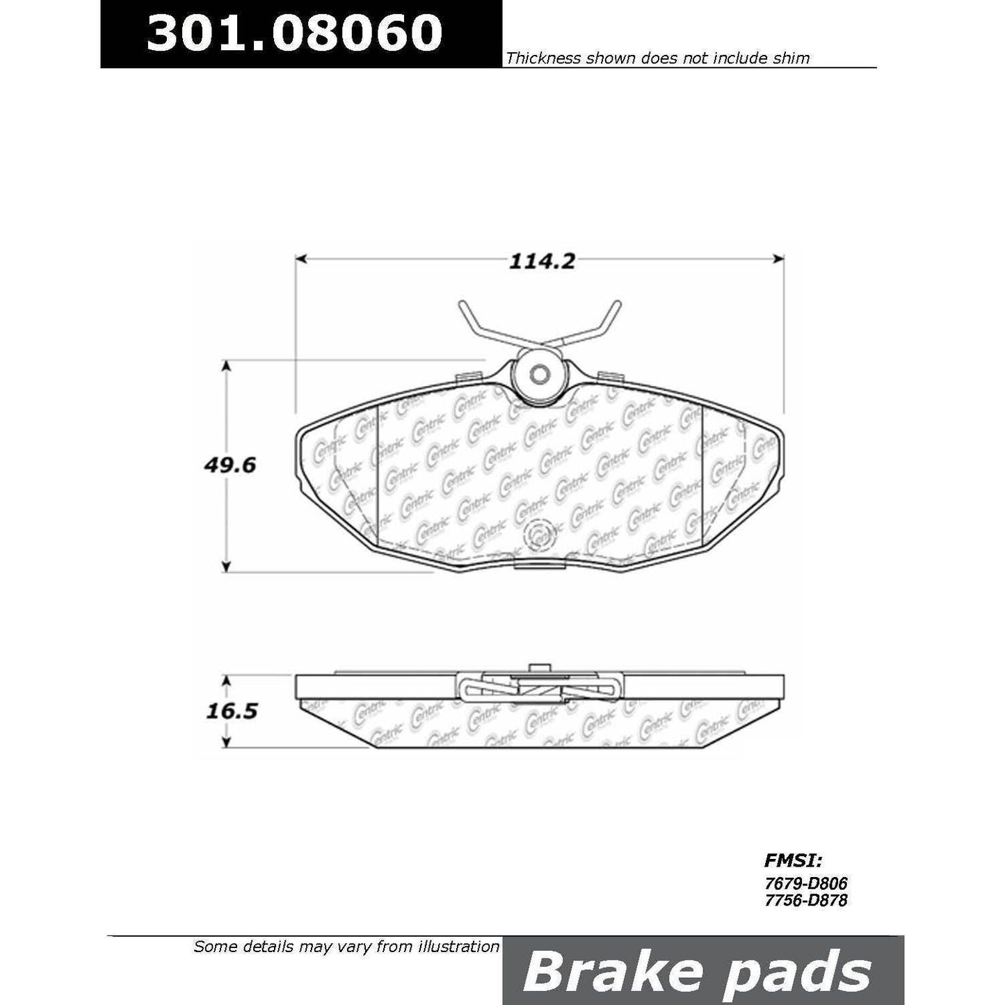 Stoptech Centric Centric Premium Ceramic Brake Pads 301.08060