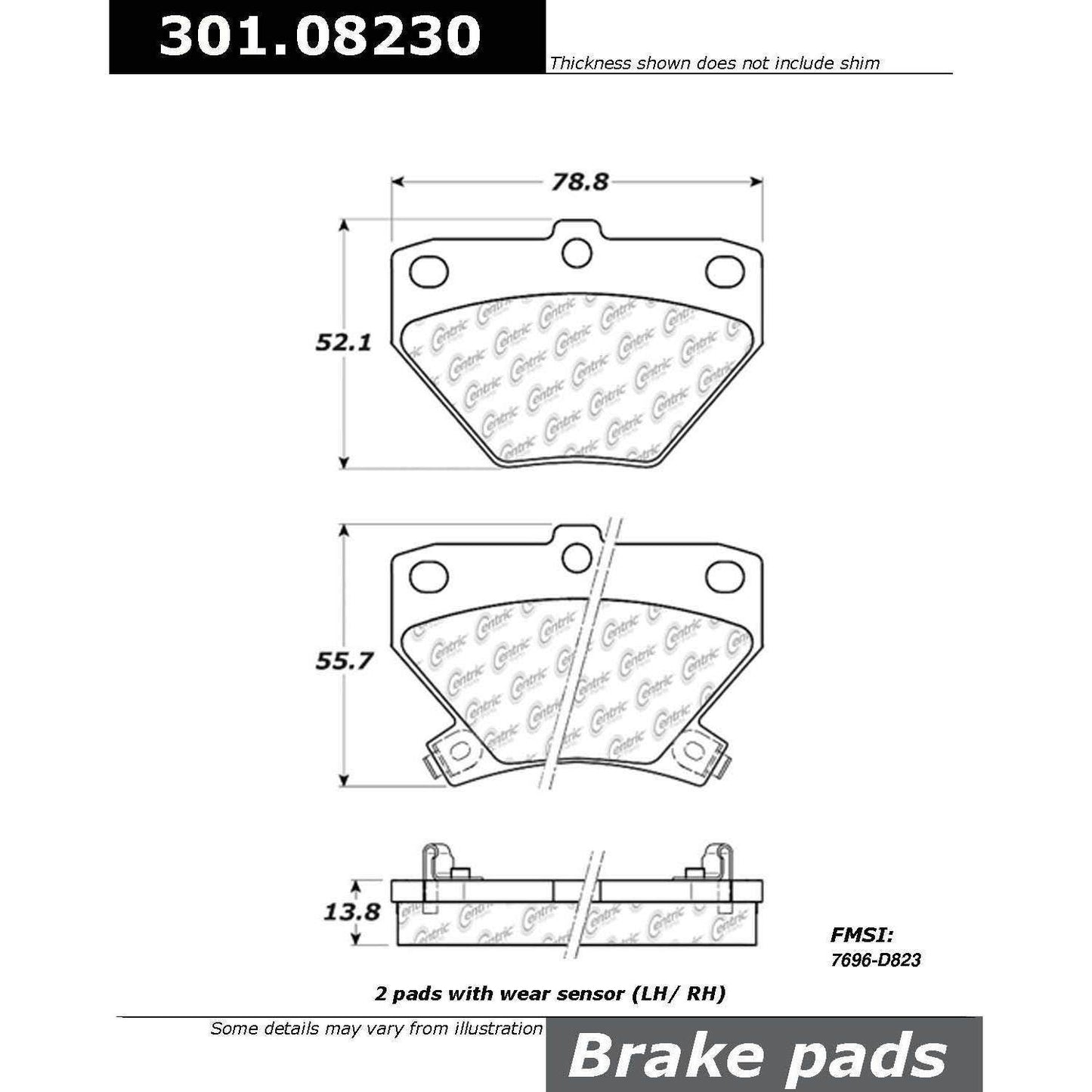 Stoptech Centric Centric Premium Ceramic Brake Pads 301.08230