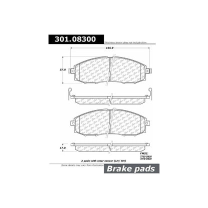 Stoptech Centric Centric Premium Ceramic Brake Pads 301.08300