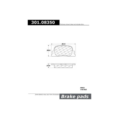 Centric Parts Disc Brake Pad Set Premium Ceramic with Shims and Hardware for 2000-2001 Lexus ES300 2010-2005 Scion tC 2000-2001 Toyota Camry 301.08350