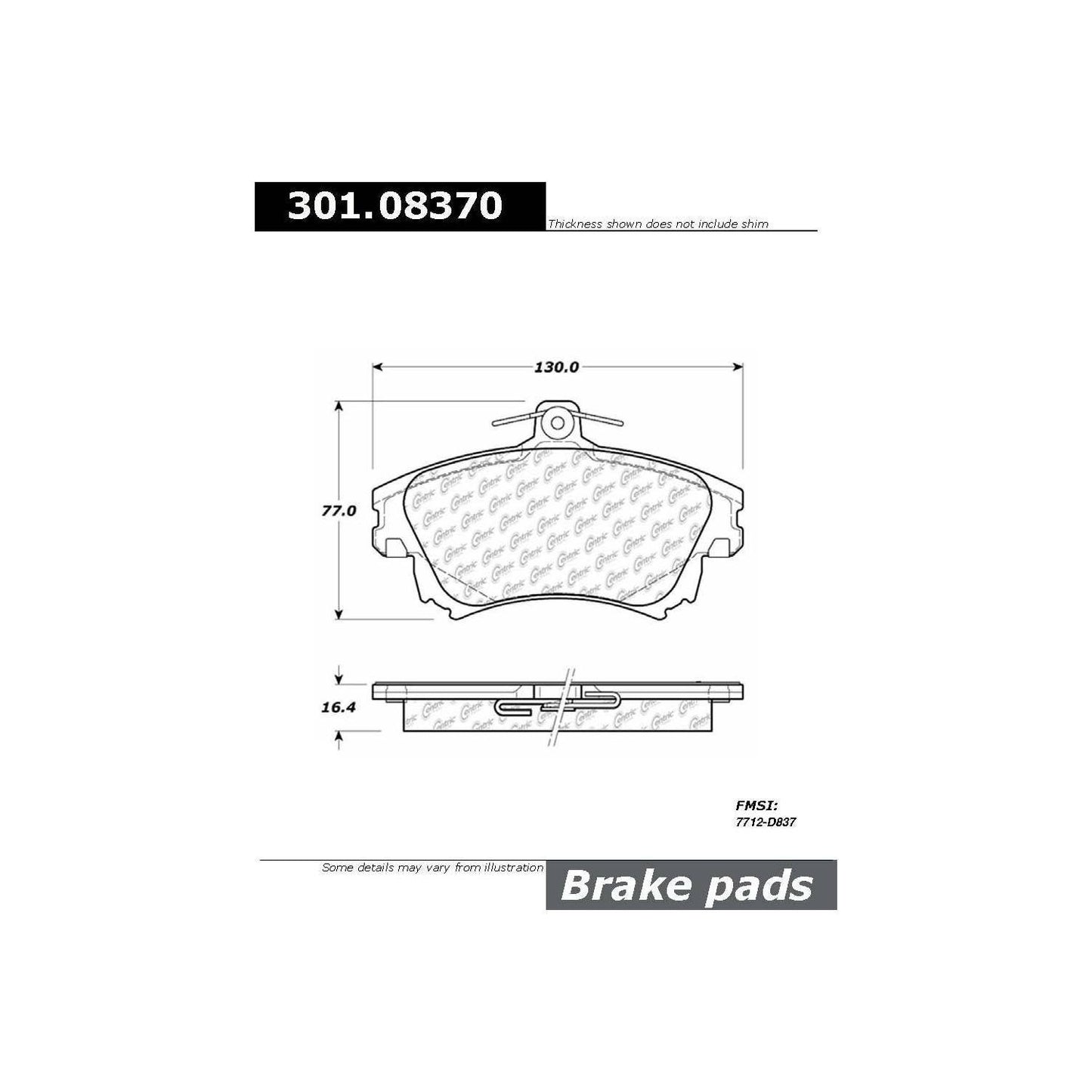 Stoptech Centric Centric Premium Ceramic Brake Pads 301.08370