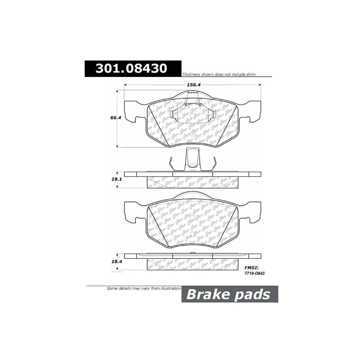Stoptech Centric Centric Premium Ceramic Brake Pads 301.08430