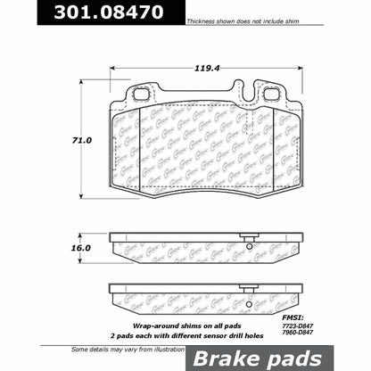 Stoptech Centric Centric Premium Ceramic Brake Pads 301.08470