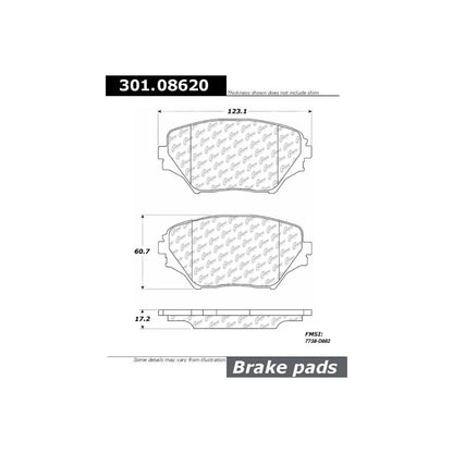 Stoptech Centric Centric Premium Ceramic Brake Pads 301.08620