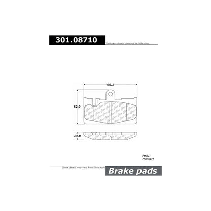Centric Parts Disc Brake Pad Set Premium Ceramic with Shims and Hardware 301.08710