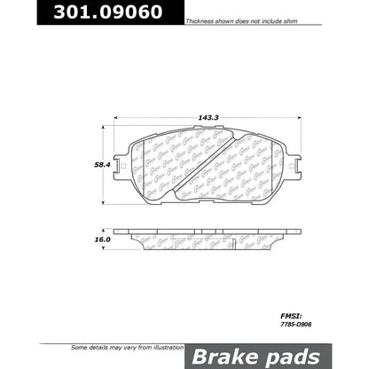 Stoptech Centric Centric Premium Ceramic Brake Pads 301.09060