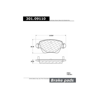 Stoptech Centric Centric Premium Ceramic Brake Pads 301.09110