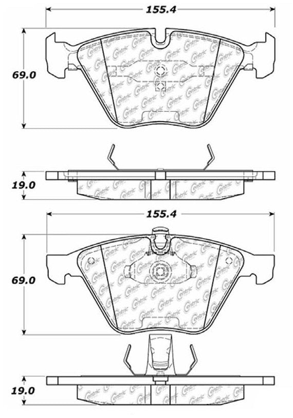 Centric Parts Disc Brake Pad Set Premium Ceramic with Shims and Hardware 301.09180