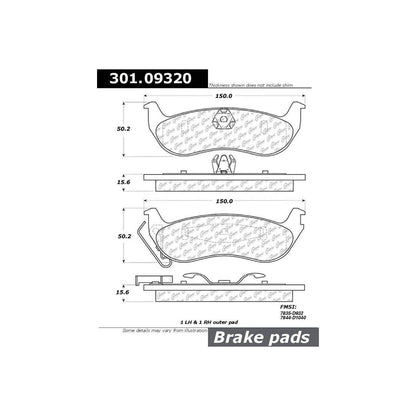 Stoptech Centric Centric Premium Ceramic Brake Pads 301.09320