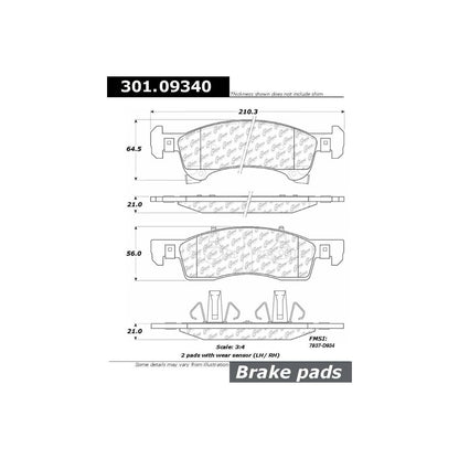 Stoptech Centric Centric Premium Ceramic Brake Pads 301.09340