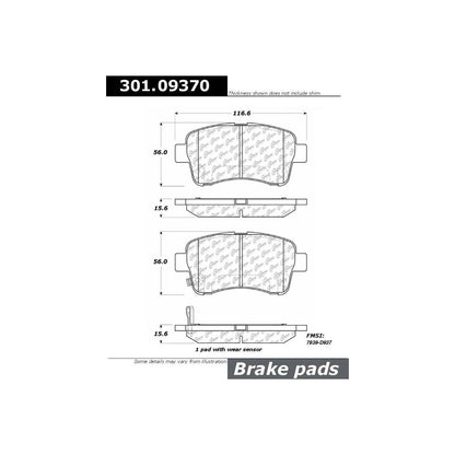 Stoptech Centric Centric Premium Ceramic Brake Pads 301.09370