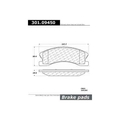 Stoptech Centric Centric Premium Ceramic Brake Pads 301.09450