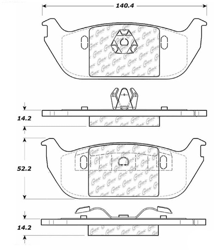 Centric Parts Disc Brake Pad Set with High Performance Shims 301.09520