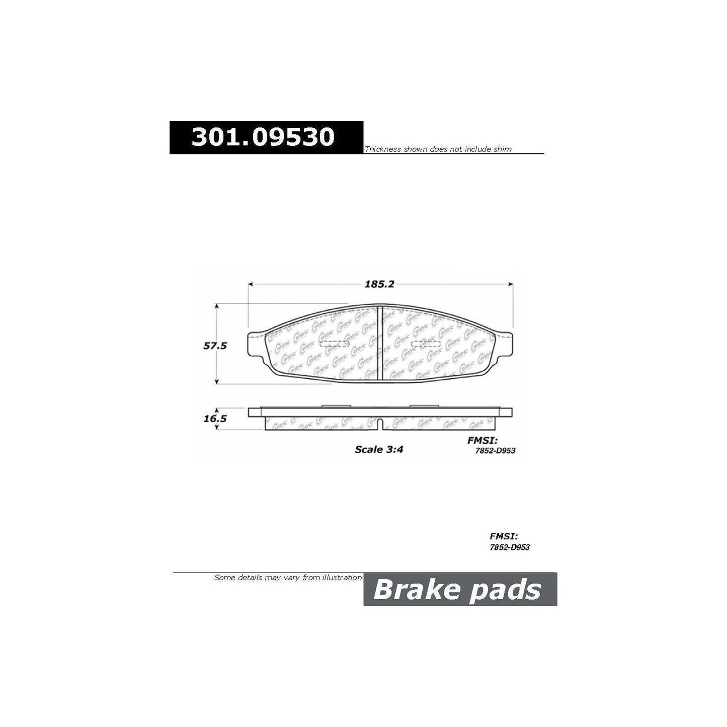 Centric Parts Disc Brake Pad Set Premium Ceramic with Shims and Hardware for 2003-2005 Lincoln Aviator 301.09530