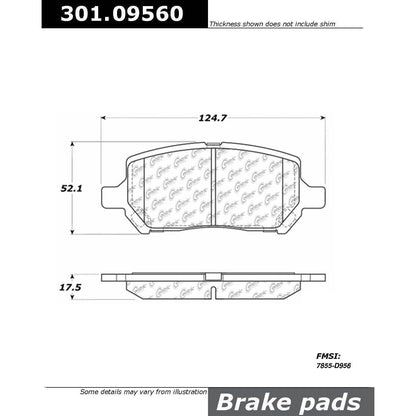 Centric Parts Disc Brake Pad Set with High Performance Shims 301.09560