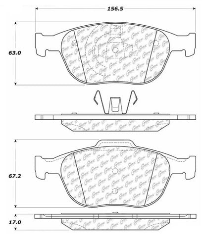 Centric Parts Disc Brake Pad Set Premium Ceramic with Shims and Hardware for 2002-2004 Ford Focus 2010-2013 Transit Connect 301.09700