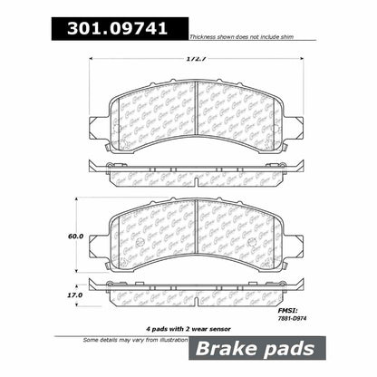 Centric Parts Disc Brake Pad Set 301.09741