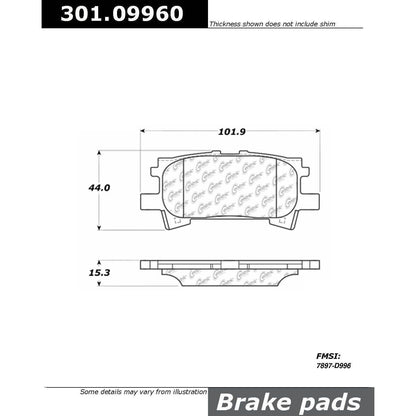 Centric Parts Disc Brake Pad Set with High Performance Shims