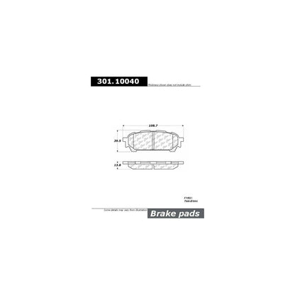 Centric Parts Disc Brake Pad Set with High Performance Shims for Passenger Cars and Light Duty Trucks 301.10040