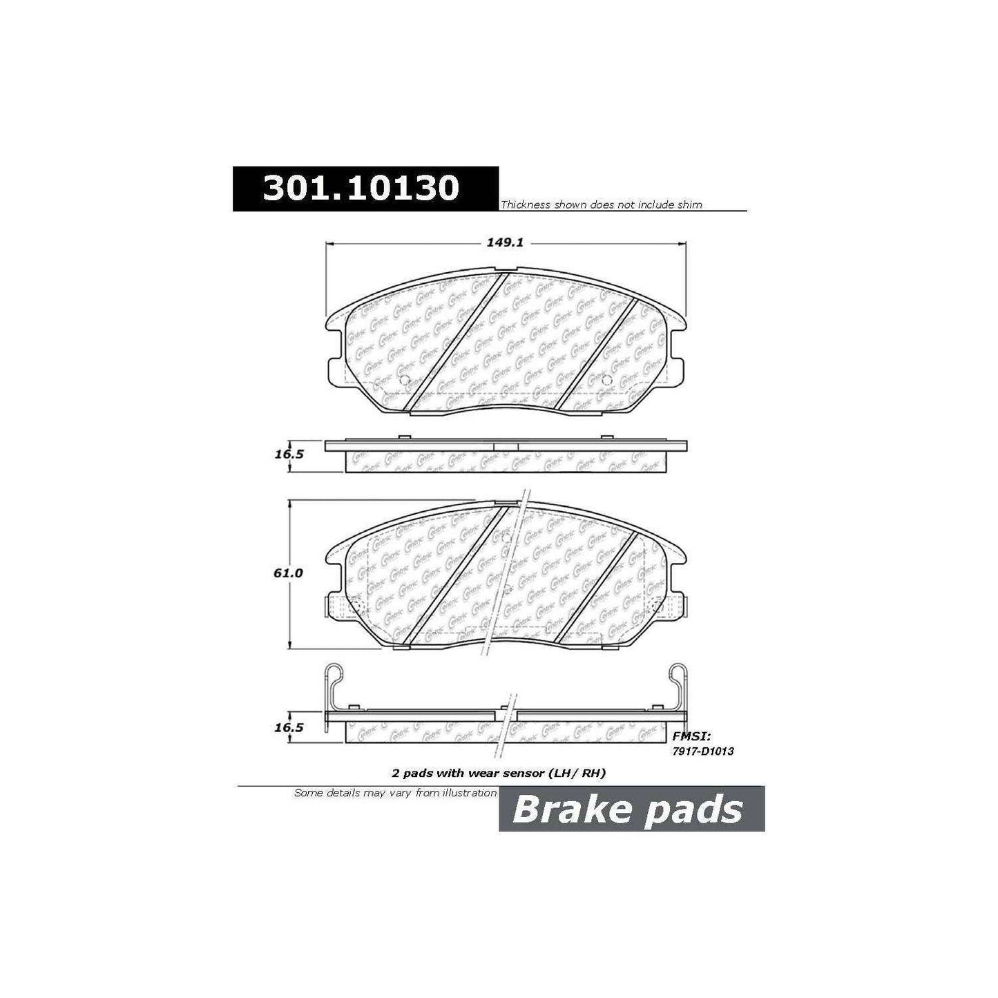 Stoptech Centric Centric Premium Ceramic Brake Pads 301.10130