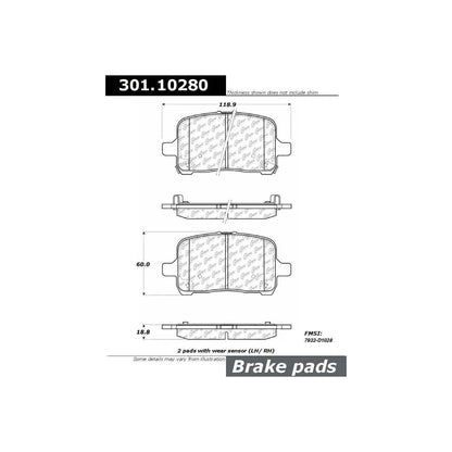 Centric Parts Disc Brake Pad Set Premium Ceramic with Shims for 2005-2012 Chevrolet Models 301.10280