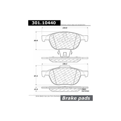 Centric Parts Disc Brake Pad Set Premium Ceramic with Shims and Hardware for 2013 Fiat Strada 301.10440