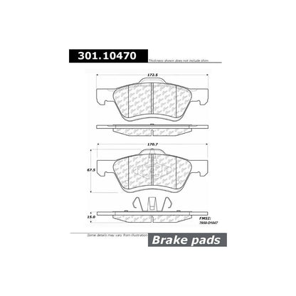 Centric Parts Disc Brake Pad Set with High Performance Shims for Passenger Cars and Light Duty Trucks 301.10470