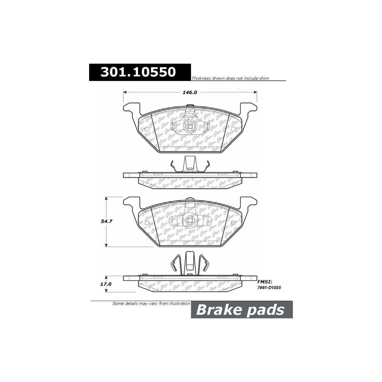 Stoptech Centric Centric Premium Ceramic Brake Pads 301.10550