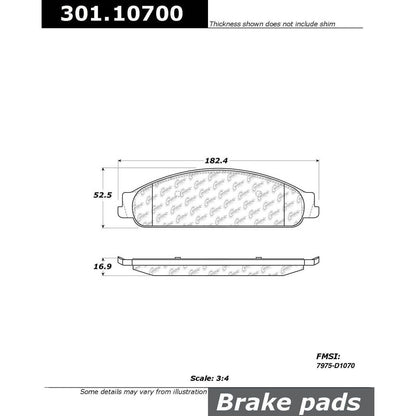 Stoptech Centric Centric Premium Ceramic Brake Pads 301.10700