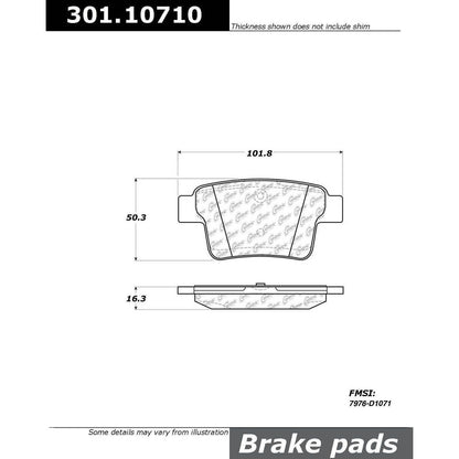 Stoptech Centric Centric Premium Ceramic Brake Pads 301.10710
