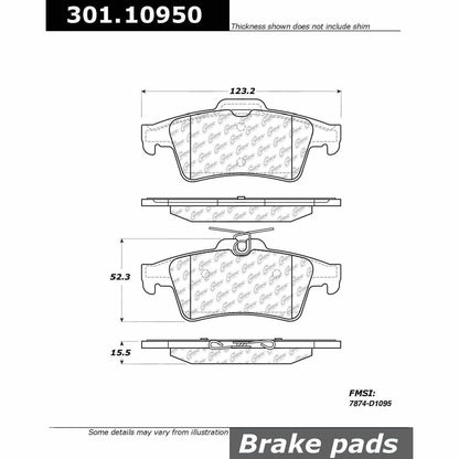 Stoptech Centric Centric Premium Ceramic Brake Pads 301.10950