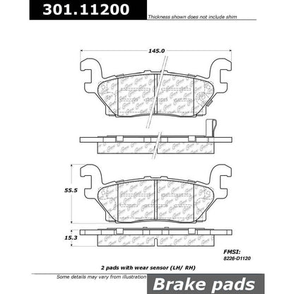 Stoptech Centric Centric Premium Ceramic Brake Pads 301.11200
