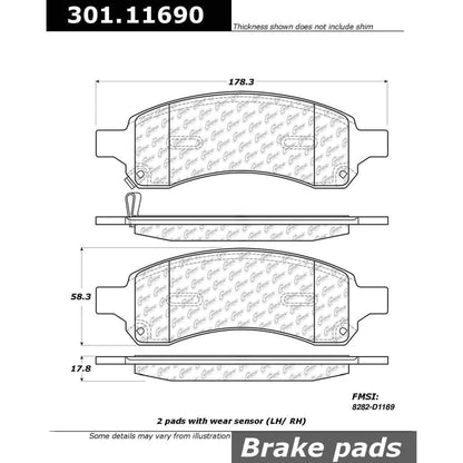 Centric Parts Disc Brake Pad Set Premium Ceramic with Shims and Hardware for 2006-2012 Buick Rainier