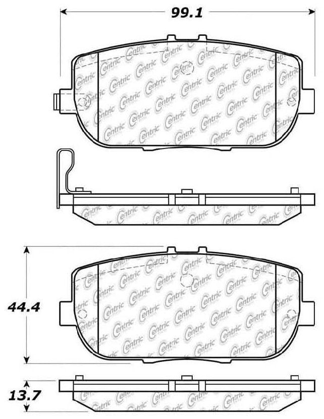 Centric Parts Disc Brake Pad Set Premium Ceramic with Shims and Hardware for Fiat 124 Spider 2017-2020 Mazda MX‑5 Miata 2006-2020 301.11800
