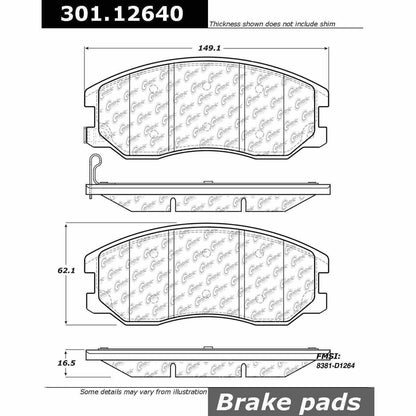 Stoptech Centric Centric Premium Ceramic Brake Pads 301.12640